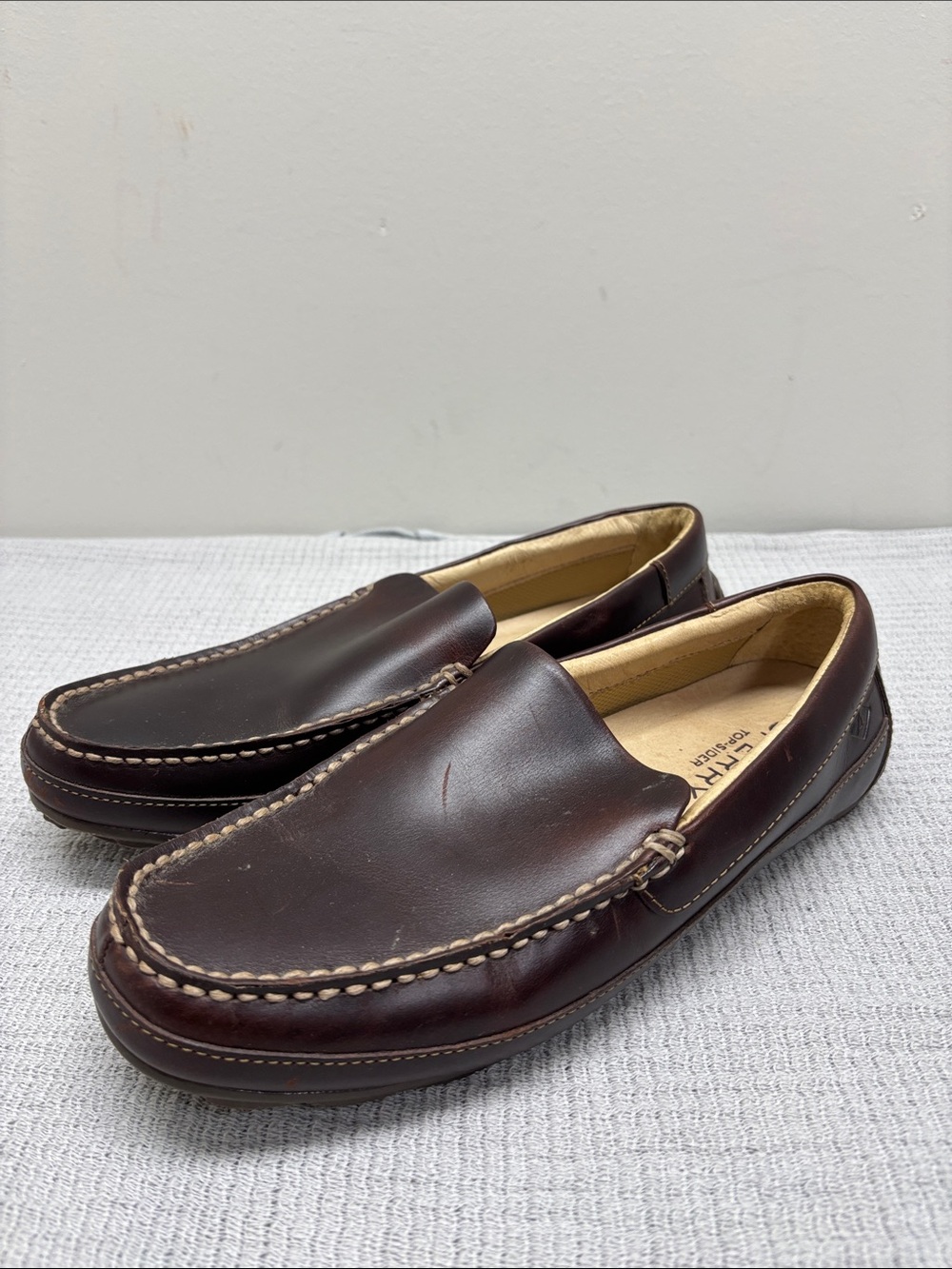 Sperry Top-Sider Mens Hampden Venetian Sahara Leather Flat Loafer STS10725 Sz 10